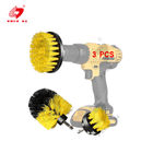 Yellow 3pcs 2" Drill Cleaning Brush Sets For Car Household Cleaning Brush
