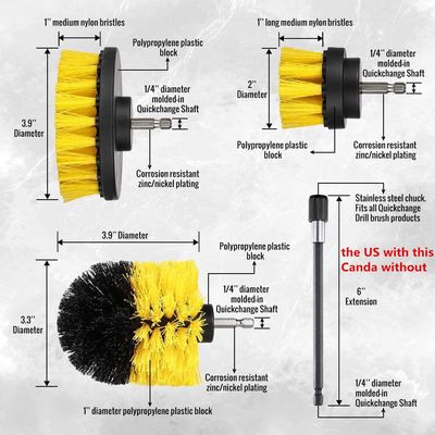 4 Pack Multi-Purpose Power Drill Brush Attachments  Power Scrubber Cleaning Brush Cleaning Brush