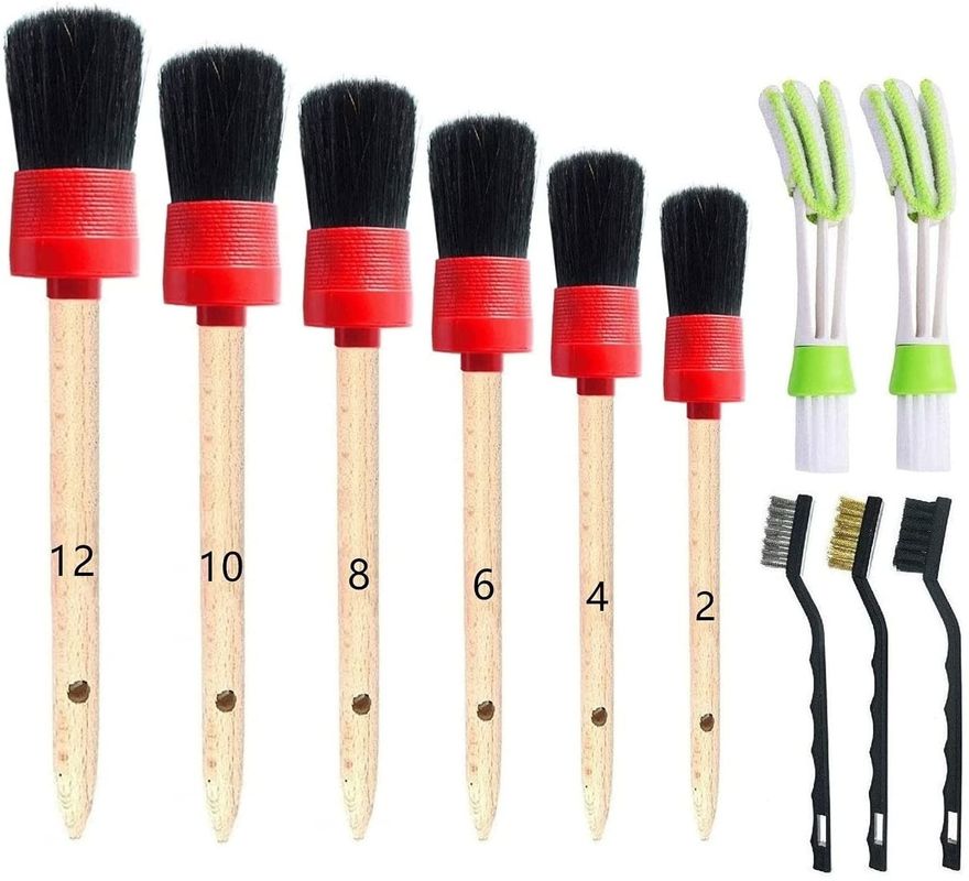 Factory 11 Pieces Auto Detailing Brush Set Car Care Cleaning Brush Set