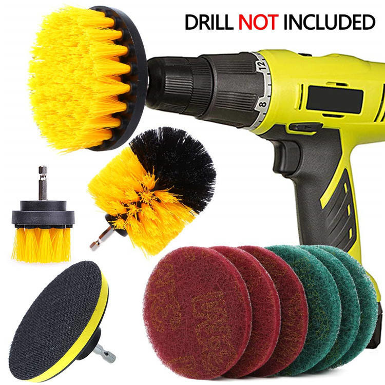 10 Pieces Electric Drill Cleaning Brush Power Scrubber Cleaning Brush Set
